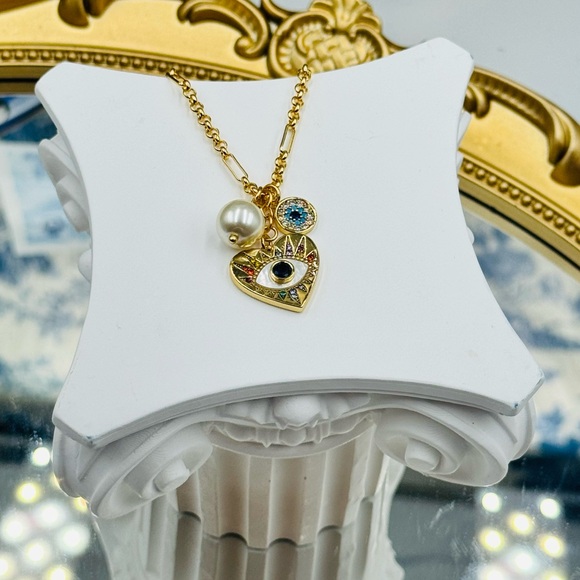 🆕 KATE SPADE 🧿 NWOT Evil Eye Cluster Pendant Necklace - Picture 3 of 16